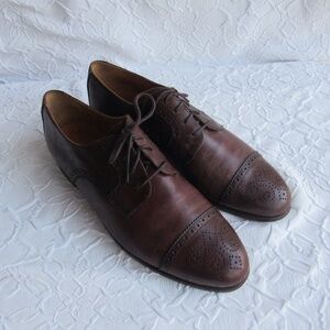Ralph Lauren Polo Mens Shoes Brown Lace Up Made In Italy 10 D Oxford
